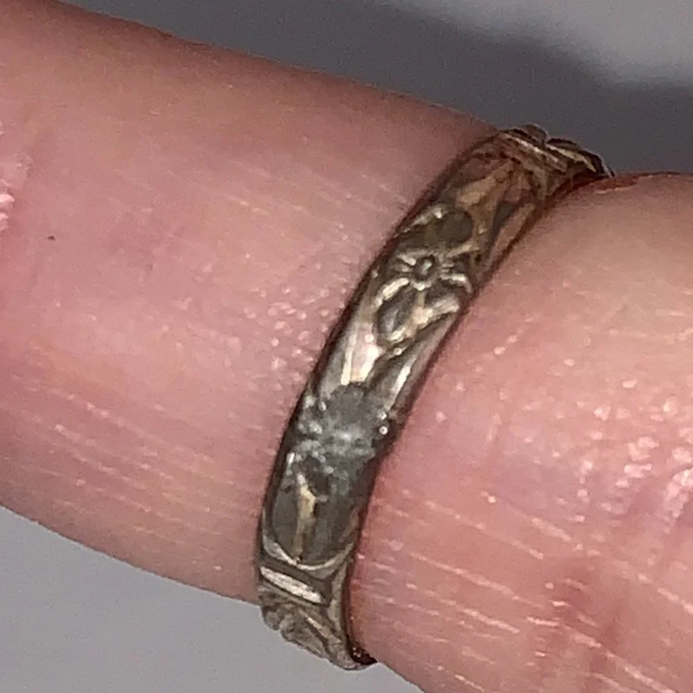 3/4 3mm Sterling Silver Floral Ring